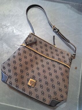 Dooney & Bourke Brown Crossbody Bag with Gold-Tone Accents